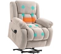 HOMCOM Poltrona Alzapersona e Reclinabile con 2 Tasche e Telecomando Grigio