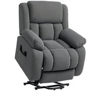 HOMCOM Poltrona Alzapersona Massaggiante e Reclinabile con 2 Tasche e Telecomando, 93x104x105 cm, Grigio Aosom Italy