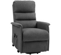 HomCom Poltrona Elettrica Alzapersona Reclinabile in tessuto 8 punti massaggio Riscaldamento Grigio