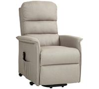 HOMCOM Poltrona Alzapersona Reclinabile con Telecomando e Poggiapiedi Beige