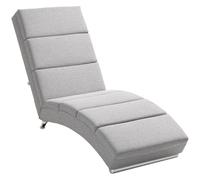 HOMCOM Poltrona Chaise Longue Ergonomica 160.5x60.5x93 cm Grigio Chiaro | Schienale Alto in Tessuto, Sdraio Relax, Imbottitura Spessa, Gambe in Acciaio, per Soggiorno, Camera da Letto, Salotto