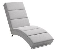 HOMCOM Poltrona Chaise Longue Ergonomica in Tessuto con Schienale Alto, 160.5x60.5x93 cm Sdraio Relax con Gambe in Acciaio e Imbottitura Spessa per Soggiorno, Salotto e Camera da Letto, Grigio Chiaro