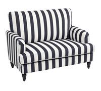 HOMCOM Poltrona Classico a Righe con Molle a S, Cuscino spesso e schienale in Velluto, 115x82x82 cm, Nero e Bianco Aosom Italy