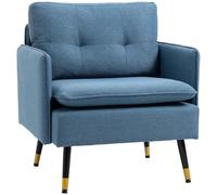 HOMCOM Poltrona con Braccioli e Cuscini Imbottiti 72x70x80cm Blu