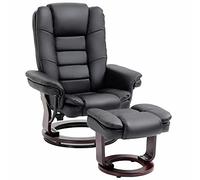 HOMCOM Poltrona con Poggiapiedi Reclinabile 135° 85x82x106 cm Nero