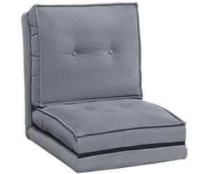 HOMCOM Poltrona da Pavimento Pieghevole in Velluto a Coste, Materassino da Pavimento con Schienale Regolabile in 5 Posizioni, 59x230x15 cm, Grigio Aosom Italy