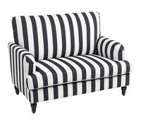 HOMCOM Poltrona da Salotto con Seduta Ampia e Braccioli Lunghi, Poltrona in Velluto a Righe con Imbottitura Spessa e Molle a S, 115x82x82 cm, Nero e Bianco