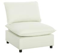 HOMCOM Poltrona da Salotto, Divano 1 Posto Moderno senza Braccioli con Seduta Ampia, Cuscini Spessi, 146x85x78 cm, Crème Aosom Italy