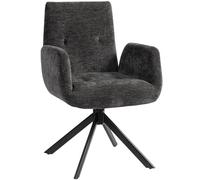 HOMCOM Poltrona da Salotto Girevole 360° con Braccioli 60x61x88 cm Nero