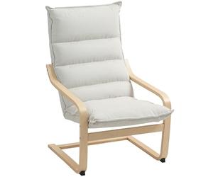 HOMCOM Poltrona da salotto poltrona moderna per il tempo libero poltrona da camera con braccioli curvi, cuscini, poltrona da salotto in velluto - 67 x 83 x 105 cm, crema