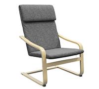 HOMCOM Poltrona da soggiorno, poltrona da camera con braccioli curvi, cuscino, sedia da salotto in tessuto effetto lino, 65 x 79 x 98 cm, grigio