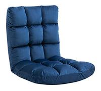 HOMCOM Poltrona da Terra Reclinabile 180° in Velluto, 55x71x53.5cm Blu