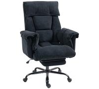 HOMCOM Poltrona da Ufficio Reclinabile con Poggiapiedi e Altezza Regolabile Nero