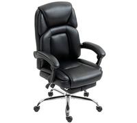 HOMCOM Poltrona da Ufficio Reclinabile con Poggiapiedi e Capacità 120 kg Nero