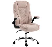 HOMCOM Poltrona da Ufficio, Sedia da Ufficio Ergonomica, Altezza Regolabile, Braccioli Ribaltabili, 70x70x114-122 cm, Rosa Aosom Italy