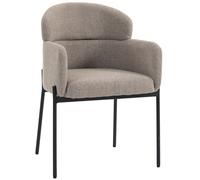 HOMCOM Poltrona d'Accento Moderna, Poltrona in Chenille con Schiuma ad Alta Densità, Schienale Ergonomico, Gambe in Metallo, Marrone Chiaro Aosom Italy