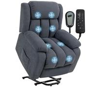 HOMCOM Poltrona Elettrica Alzapersona Reclinabile 135° Grigio Scuro