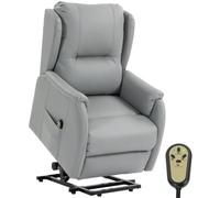 HOMCOM Poltrona Elettrica Alzapersona Reclinabile 155°, Grigio Chiaro