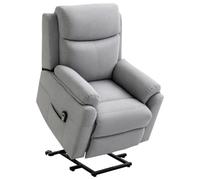 HOMCOM Poltrona Elettrica Alzapersona Reclinabile 160° Grigio Chiaro