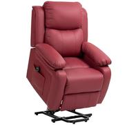 HOMCOM Poltrona Elettrica Alzapersona Reclinabile 160° Rosso