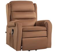 HOMCOM Poltrona Elettrica Alzapersona Reclinabile 160°, Poltrona Relax Elettrica in Velluto con Telecomando, Poggiapiedi e Tasche Laterali, Marrone Scuro