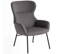 HOMCOM Poltrona imbottita moderna in stile orecchie, alto schienale, imbottitura spessa, gambe metalliche, Grigio Aosom Italy