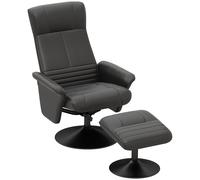 HOMCOM Poltrona Imbottita, Poltrona Accent con Poggiapiedi, girevole, ergonomico, Tessuto Microfibra, fino a 150 kg, Nero
