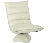 HOMCOM Poltrona in Tessuto Imbottita Girevole a 360° e Reclinabile a 3 Livelli 62x62x95cm, Beige Aosom