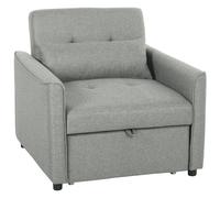 HOMCOM Poltrona letto 3-in-1, poltrona-letto estraibile con schienale regolabile, Grigio Aosom Italy