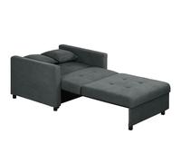 HOMCOM Poltrona Letto con 2 Cuscini e Spazio a Scomparsa