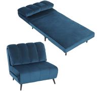 POLTRONA HOMCOM IT83B-740V01BU - divano letto singolo 3-in-1 regolabile, schienale 3 livelli