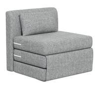 HOMCOM Poltrona Letto Pieghevole a 3 Sezioni 2 in 1 80x75x74 cm Grigio | Poltrona da Terra, Chaise Longue Salvaspazio, per Camera da Letto, Soggiorno e Ufficio
