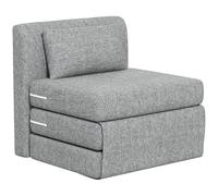 HOMCOM Poltrona Letto Pieghevole a 3 Sezioni, Poltrona da Terra 2 in 1 Chaise Longue Salvaspazio, per Camera da Letto, Soggiorno e Ufficio, 80x75x74 cm, Grigio
