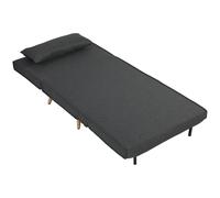 HOMCOM Poltrona Letto Singola 3 in 1 con Schienale Regolabile in 3 Livelli e Cuscino, in Tessuto Effetto Lino, Grigio Aosom Italy