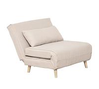 HOMCOM Poltrona Letto Singolo 3 in 1 con Cuscino, 120kg, 94x78x80cm, Beige