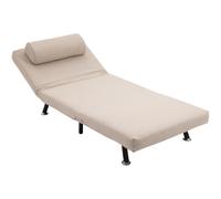 HOMCOM Poltrona salvaspazio Letto Singolo con Materasso e Cuscino Imbottito, Telaio in Metallo e Schienale Regolabile 108-180°, Beige Aosom Italy
