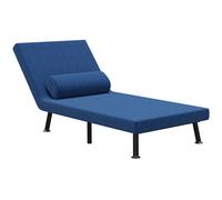 HOMCOM Poltrona Letto Singolo, Poltrona con Materasso e Cuscino Imbottito Sfoderabili - Schienale Regolabile 90-180° e Telaio in Metallo - 75x70x75 cm, Blu Scuro
