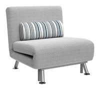 HOMCOM Poltrona Letto Singolo in Ferro e Cotone con Cuscino Grigio - 833-0660604