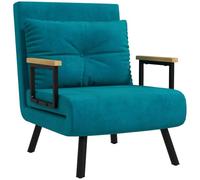 HOMCOM Poltrona Letto Singolo Schienale Regolabile 5 Livelli Blu Scuro