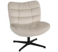 HOMCOM Poltrona lounge, girevole a 360°, sedia in ciniglia imbottita senza braccioli, seduta e schienale extra larghi, gambe incrociate in acciaio, poltrona per camera da letto, soggiorno, ufficio,