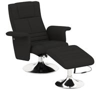 HOMCOM Poltrona massaggiante con poggiapiedi, schienale reclinabile, 78 x 95 x 88 cm, Nero Aosom Italy
