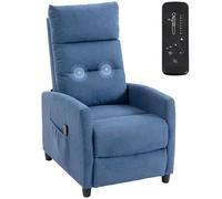 HOMCOM Poltrona Massaggiante Reclinabile Manuale 160°, Blu Scuro