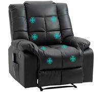 HOMCOM Poltrona Massaggiante Reclinabile Manuale 165° Max 160kg Nero