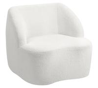 HOMCOM Poltrona moderna con imbottitura in pile, poltrona accogliente per salotto, camera da letto, home office, Bianco crema Aosom Italy