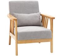 HOMCOM Poltrona Moderna con Rivestimento Vellutato 68x75x78cm Grigio