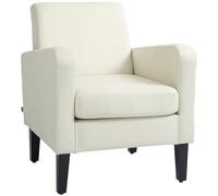 HOMCOM Poltrona Moderna da Camera in Tessuto con Braccioli 66x72x74 cm Crema