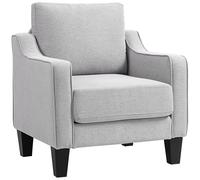 HOMCOM Poltrona Moderna in Tessuto con Imbottitura Spessa e Molle Insacchettate, 77x77x86 cm, Grigio Aosom Italy