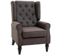 HOMCOM Poltrona per Salotto Francese con Seduta Imbottita e Cuscini, in Poliestere, per salotto, camera e ufficio, 74x86x102 cm, Marrone Aosom Italy