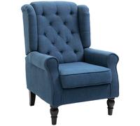 HOMCOM Poltrona per Salotto in Stile Francese con Cuscini Blu