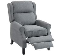 HOMCOM Poltrona Reclinabile 132° Max Poggiapiedi 74x84x102 cm Grigio